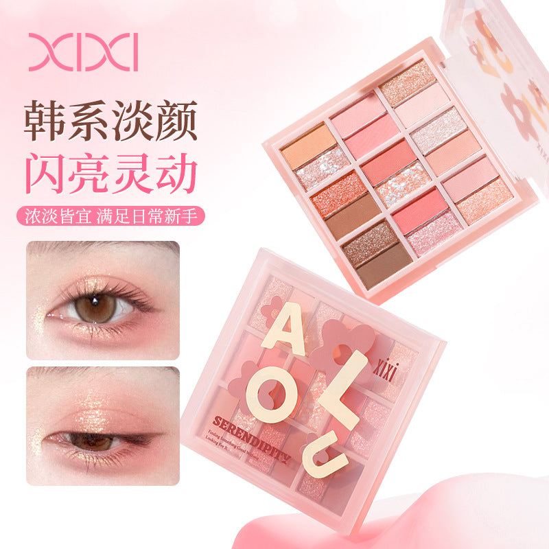 Xixi dream secret eighteen color eyeshadow palette pearlescent matte flash atmosphere eye makeup blush highlight all-in-one palette