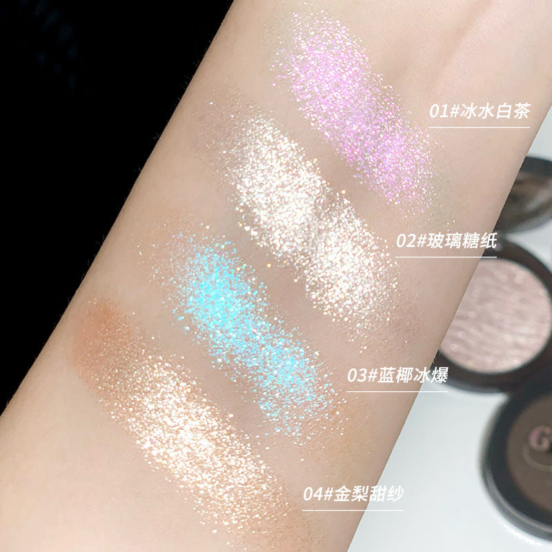 Xixi yuechi dark highlight powder palette potato puree texture pearlescent diamond fine shimmer brightening silkworm single color eyeshadow