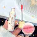 Jojo diary puff bear lip glaze clear watery glossy lips low saturation white student party lip gloss