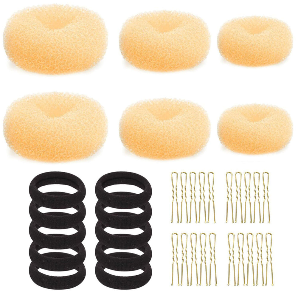 hot-selling ball head flower bud donut 36-piece set lazy hair accessories hair tie hair set