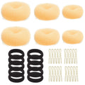 hot-selling ball head flower bud donut 36-piece set lazy hair accessories hair tie hair set