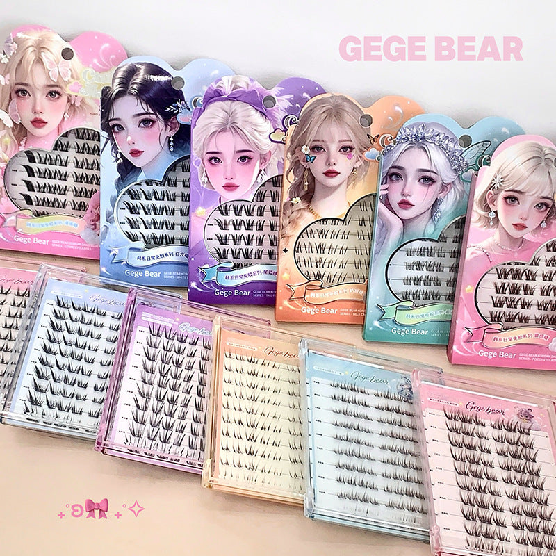 Gege bear korean style daily glue-free false eyelashes - lazy girl's segmented self-adhesive natural simulation eyelashes