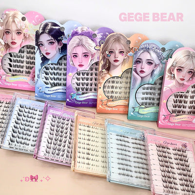 Gege bear korean style daily glue-free false eyelashes - lazy girl's segmented self-adhesive natural simulation eyelashes