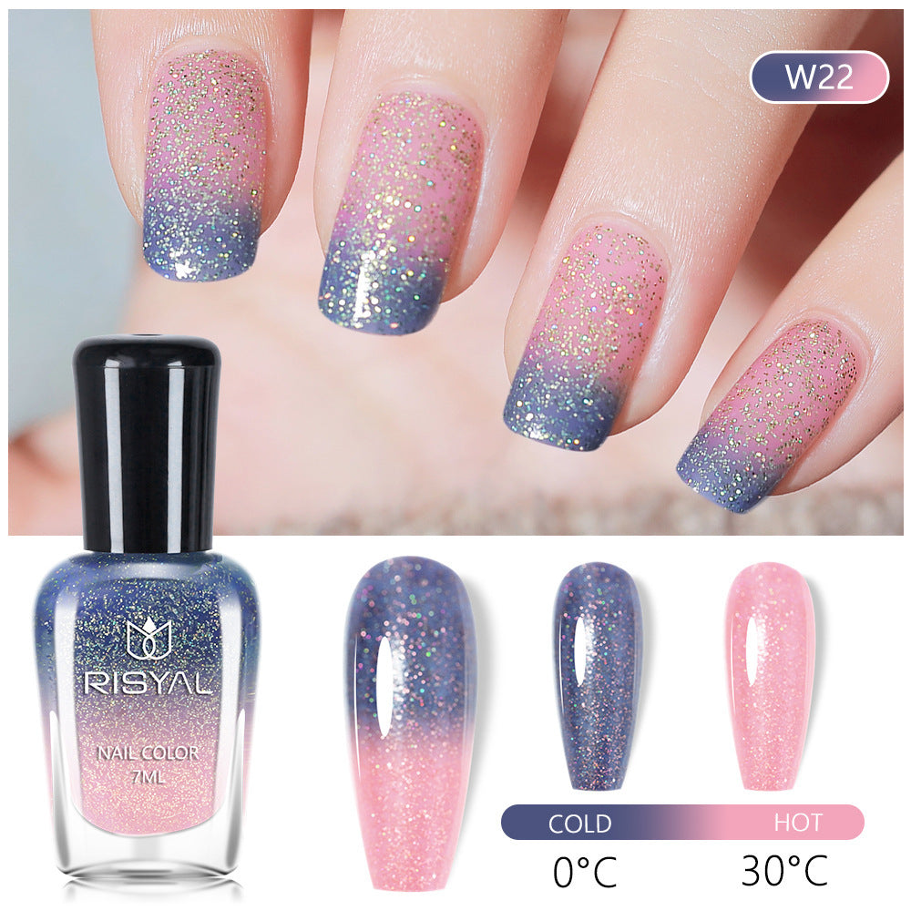 Risyal color-changing nail polish 7ml - no bake, quick dry, peel-off, wholesale, cross-border exclusive, gradient nail polish