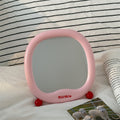 【sweet potato's pick】cosmetic mirror - portable folding makeup mirror with plastic storage, perfect for home, dorm, or office