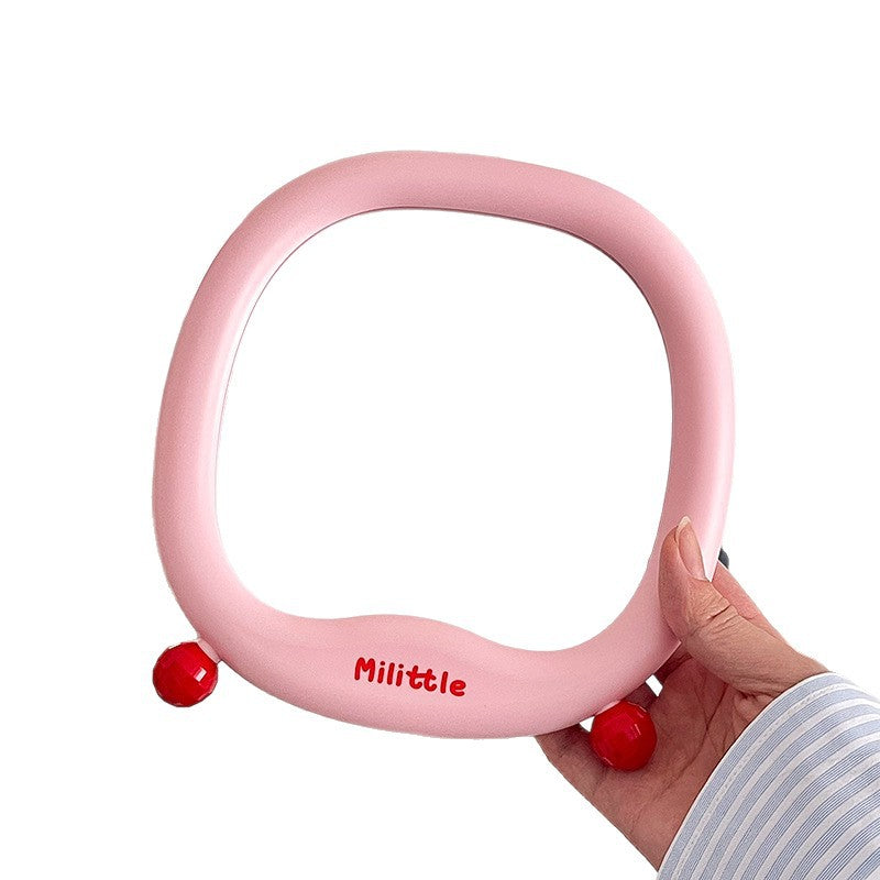【sweet potato's pick】cosmetic mirror - portable folding makeup mirror with plastic storage, perfect for home, dorm, or office
