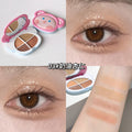 Gege bear cute fantasy eyeshadow palette - four colors: shimmer, matte, soft & sultry, milk tea, and earth tones