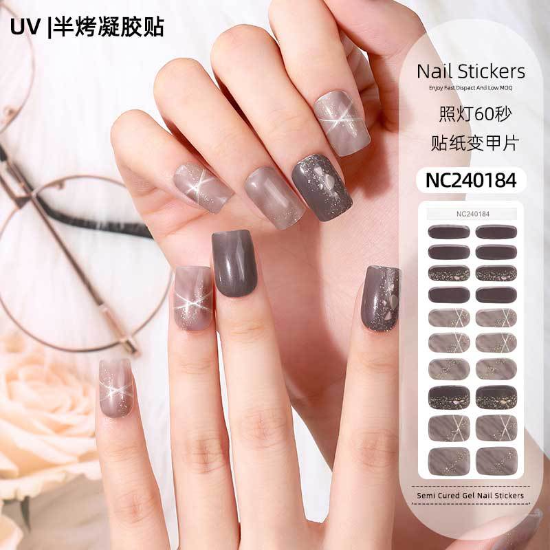 Zhengxiang custom gel nail art stickers - french style, uv/led semi-cured, waterproof, wholesale for export
