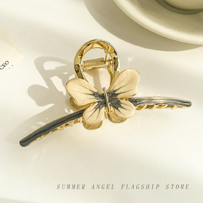 Metal retro palace style butterfly clip cold style hair large shark clip girl hairpin hair accessories wholesale