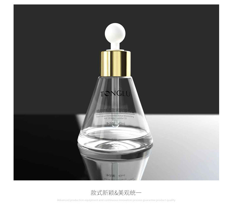 Ready-to-ship 40ml triangular conical essential oil bottles - perfect for skincare, serums, and cosmetics. includes dropper