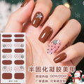 Zhengxiang christmas gel nail stickers waterproof onion powder flash cross-border fashion uv semi-baked manicure stickers full stickers personalized