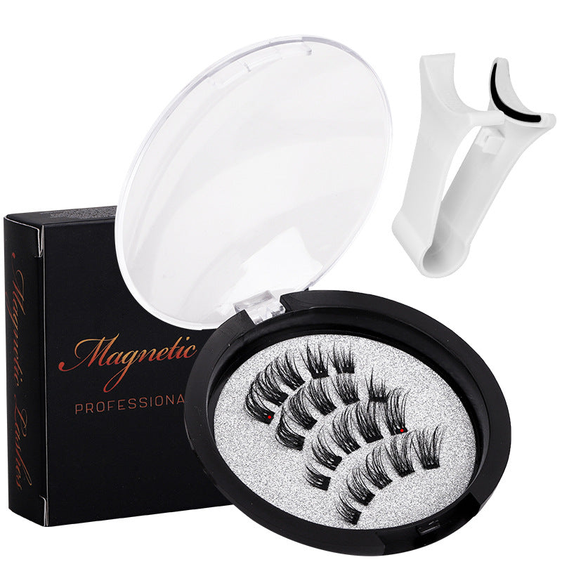 Pingdu magnetic false eyelashes amazon fashion thick strong magnetic 2 pairs black stem eyelash curler suit factory wholesale