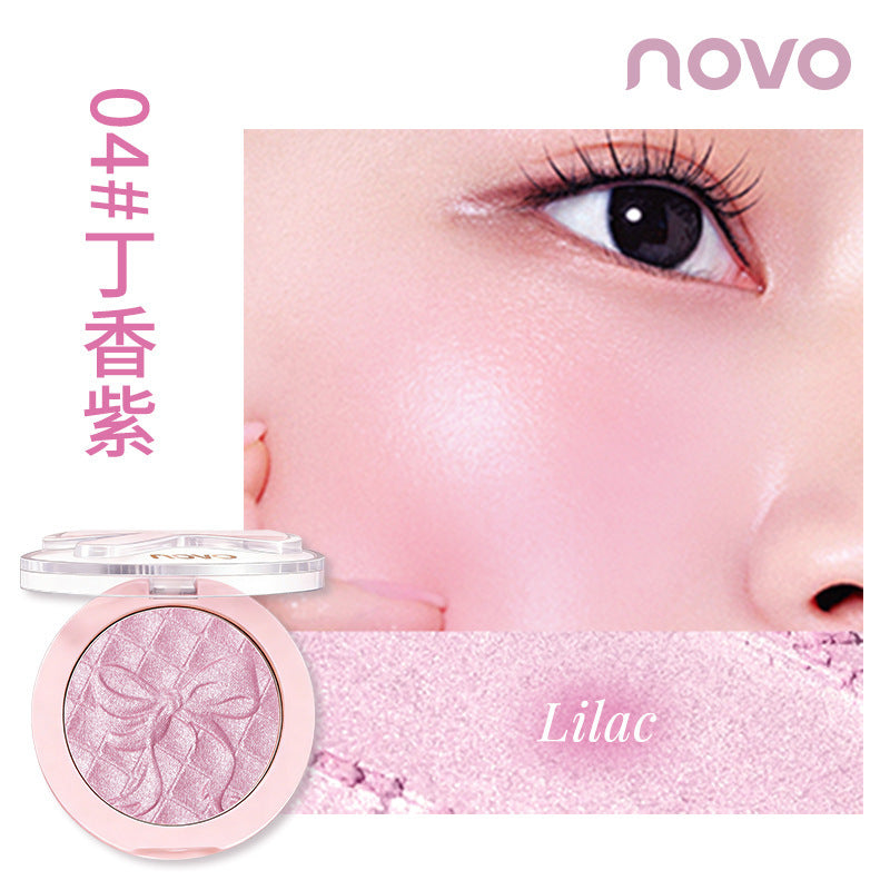 Makeup novo pink satin ballet single color blush pearlescent fine shimmer highlight brightening stereo contouring nature nude makeup rouge
