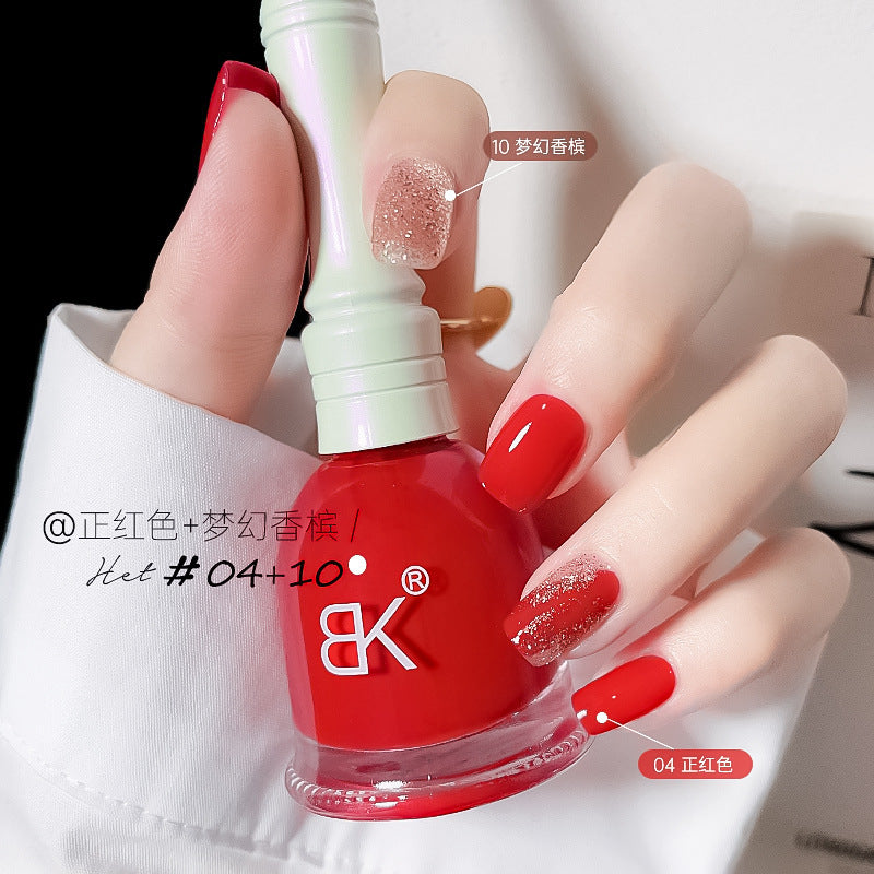 Fall and winter transparent nude bell water-based nail polish no baking quick drying long-lasting non-peelable jelly nail salon nail polish
