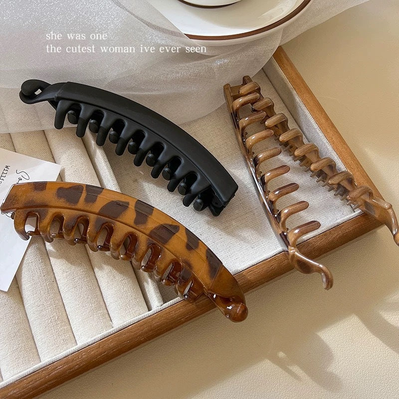 Lazy banana clip, high ponytail fixing clip, back of head hairpin, classy vertical clip hair accessories for women