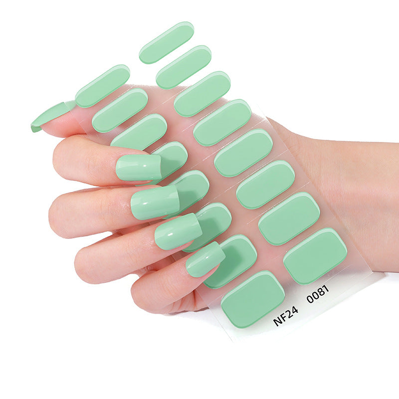 Zhengxiang factory custom gel nail stickers solid color uv light nail polish gel japanese and korean semi-cured nail stickers wholesale