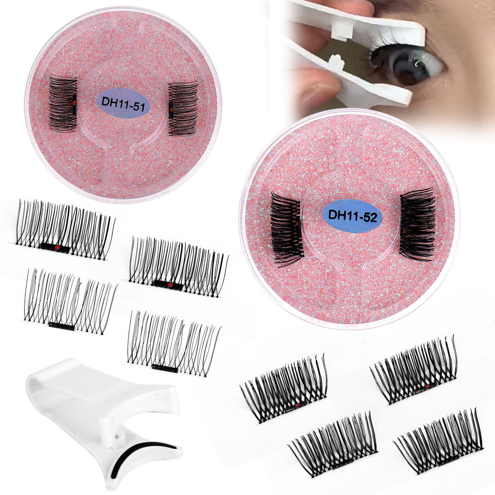 Half-eye magnetic false eyelashes 1 pair cross-border european and american thick eyelashes suit magnetic eyelashes qingdao factory wholesale