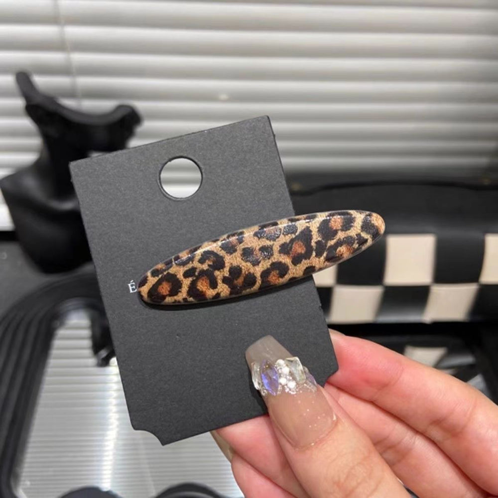 K-style dongdaemun grids pattern leopard print hair clip female elegantcasual bangs clip broken hair fixed easiest for match headwear new arrival