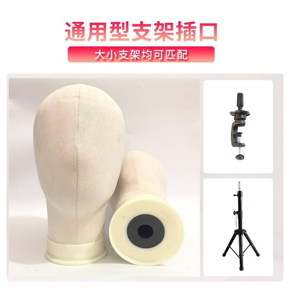 Wholesale wig suede head mannequin - wig display styling model head with pin placement - canvas head mannequin