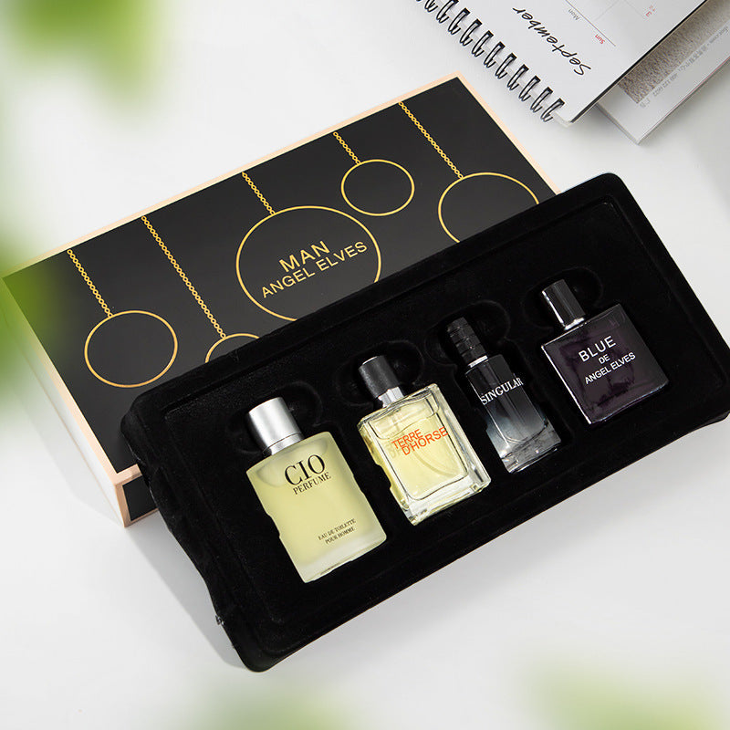 Men's perfume azure earth sentiment charming blue men's new four-piece gift box perfume export cross-border supply