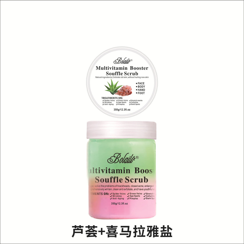 two-color flower and fruit tea ice cream scrub bath salt deep exfoliating rose tea scrub 350g