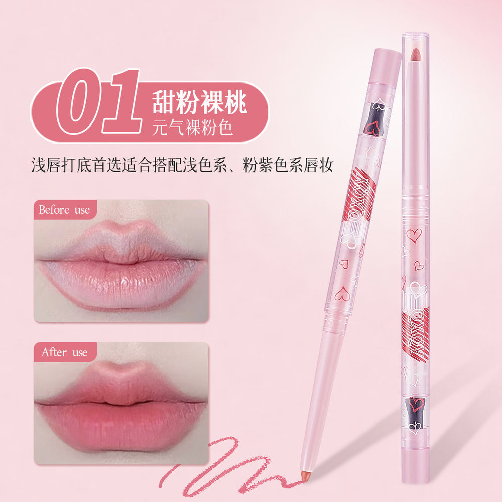 lip liner double-ended dual-effect silky smooth and long-lasting makeup control lip pencil easiest for match matte lip lipstick pen
