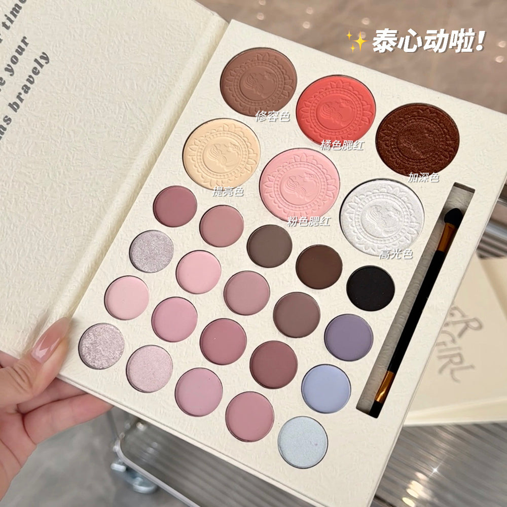 Ershiqi twenty-six color super girl eye shadow palette pearlescent matte brightening highlight blush contouring eye shadow all-in-one palette