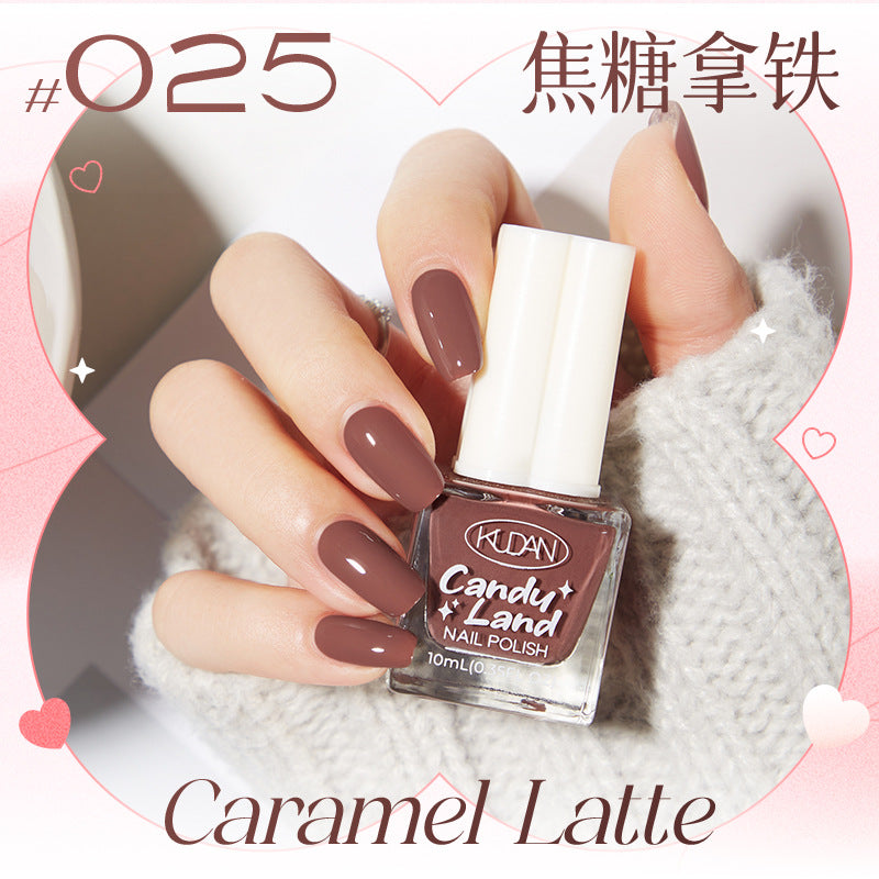 New water-based peel-off nail polish: long-lasting, quick-drying, no-bake, solid color, glitter, nude, and protective base coat - candyland collection