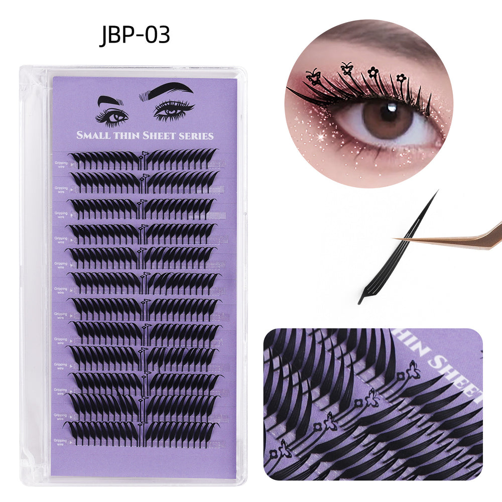 Eyelash grafting comic eyelashes d-curved ultra-fine and thin artificial electric eye all-in-one beauty implantation eyelashes