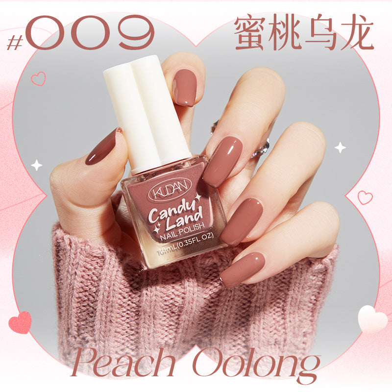 New water-based peel-off nail polish: long-lasting, quick-drying, no-bake, solid color, glitter, nude, and protective base coat - candyland collection