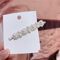26# silver floral four-bead bobby pin 9cm