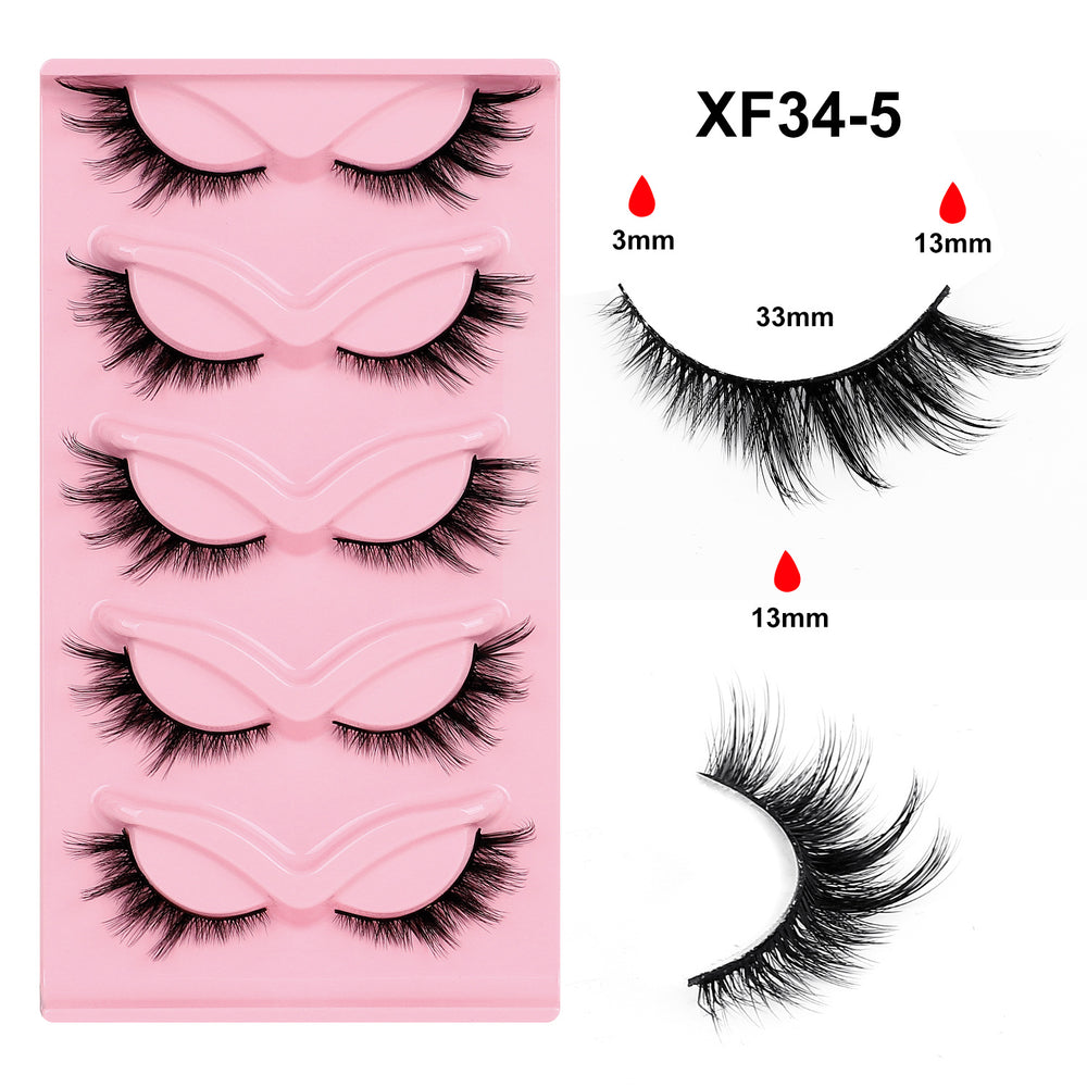 10 pairs of hard stem false eyelashes - voluminous, faux cluster lashes for stage makeup, professional makeup artist grade