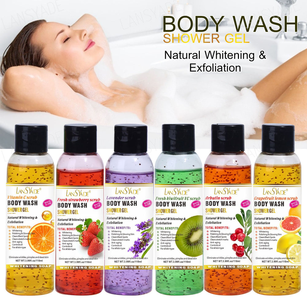 shower gel, silky skin, rich foam, refreshing and moisturizing, gentle cleansing, fragrance, 118ml export