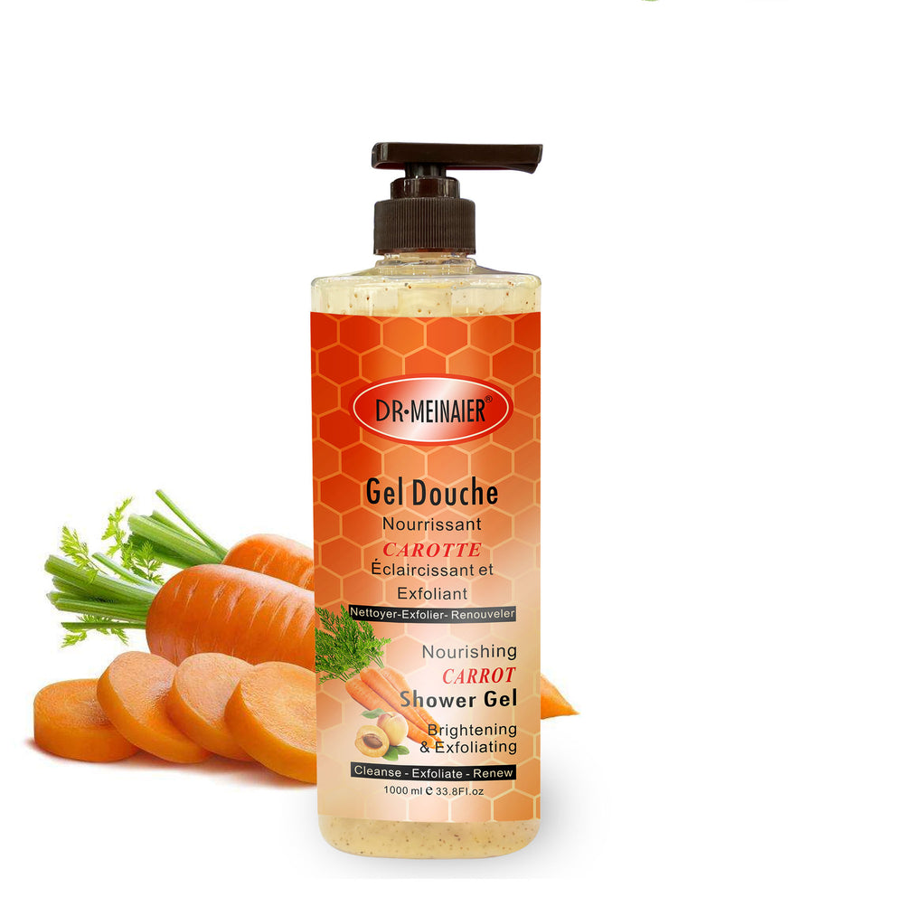 exclusive carrot scrub shower gel deep cleansing, nourishing, removing chicken skin and brightening skin export 1000ml