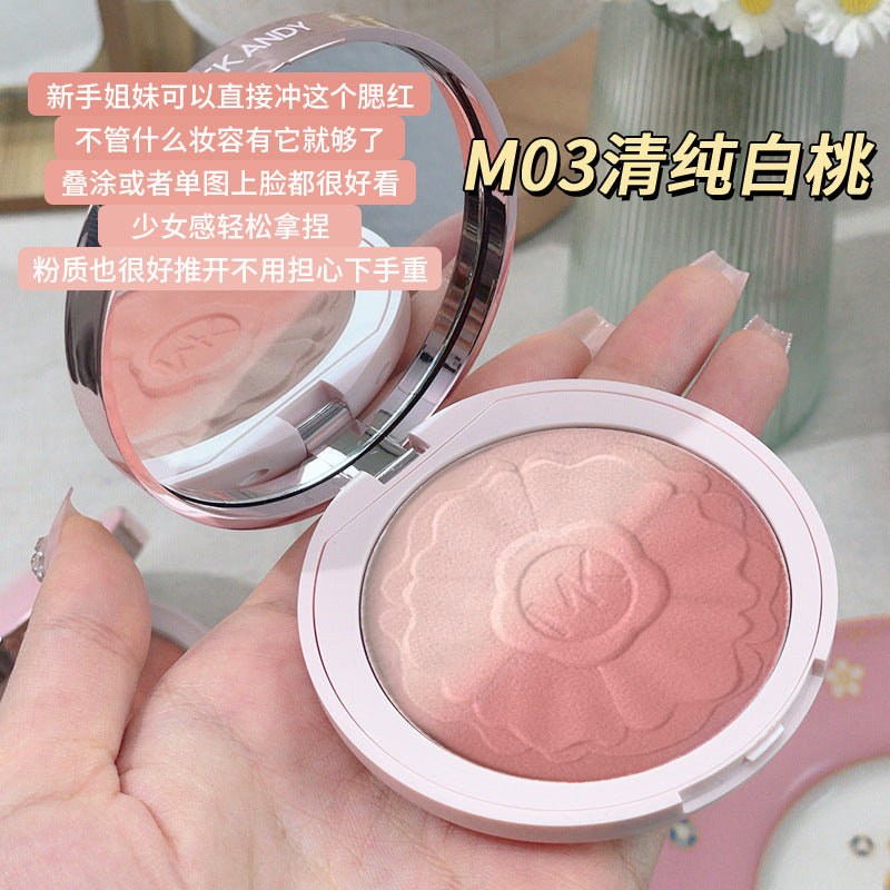 Marco andy's tipsy gradient blush peach whitening sunset golden orange nature nude makeup student party matte rouge