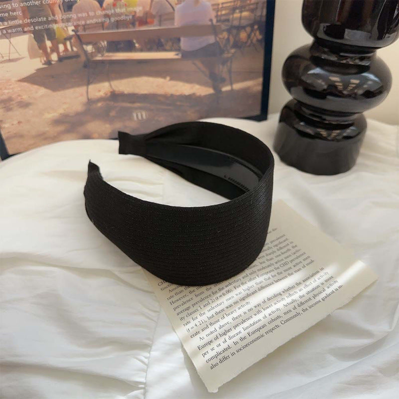 Korean retroclassy texture fashionable pit edge casual headband easiest for match sporty wide-brimmed headwear headband headband