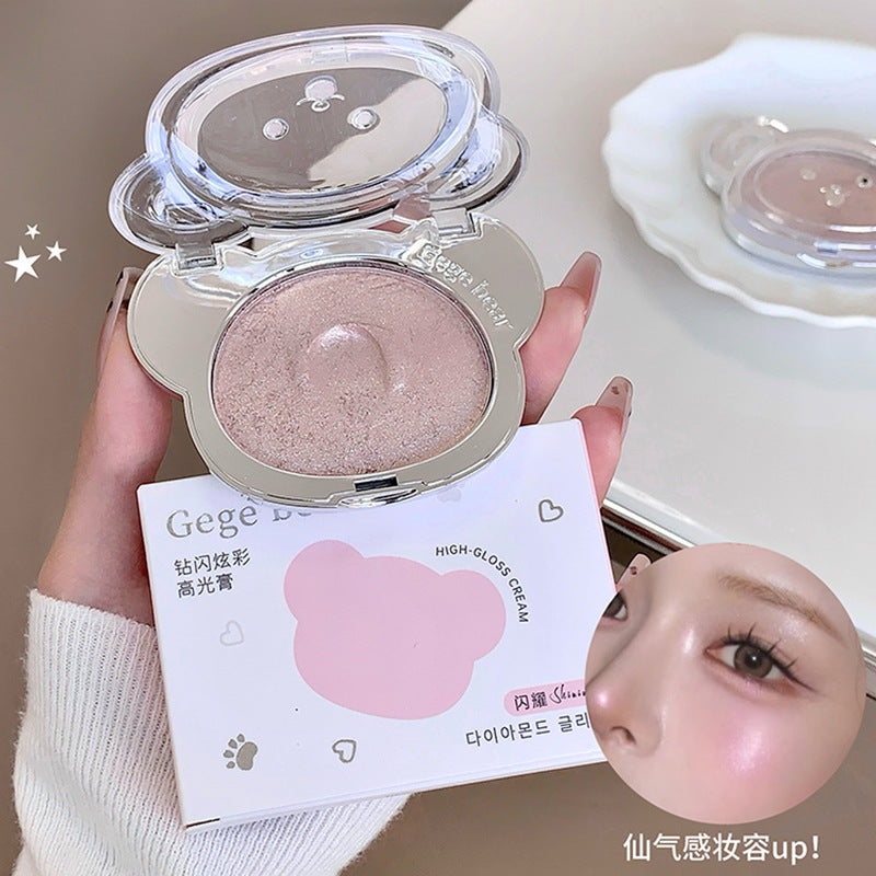 Gege bear diamond shimmer highlighting cream - mochi potato puree pearlescent explosive 3d brightening highlight powder