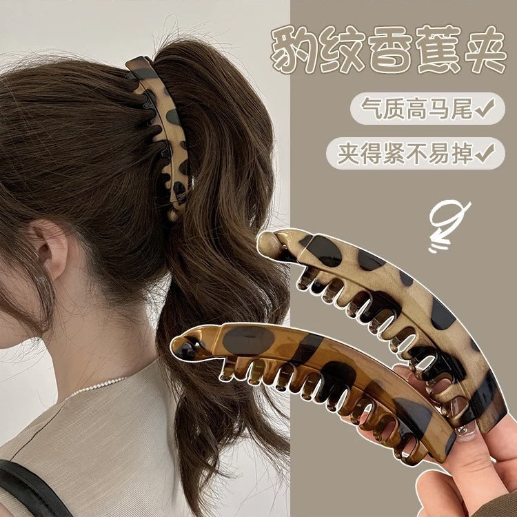 Lazy banana clip, high ponytail fixing clip, back of head hairpin, classy vertical clip hair accessories for women