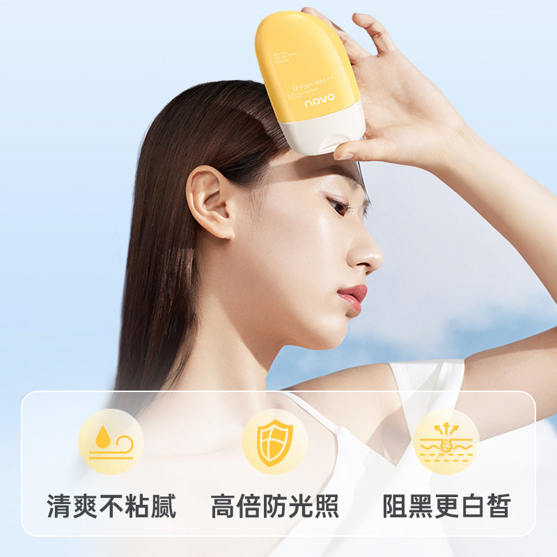 Novo radiant & protective whitening sunscreen - high spf, full body coverage, waterproof, sweat-resistant, uv protection - perfect for students, outdoor activities, and military training