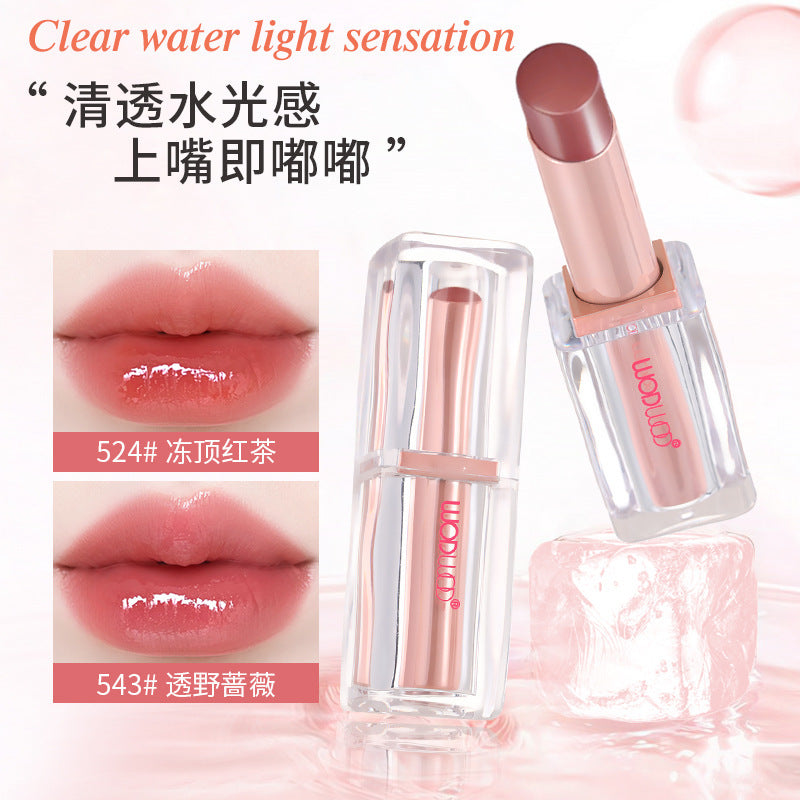 Wodwod crystal jelly mirror lipstick - long-lasting, hydrating, and glossy for a natural, flawless look - perfect for everyday wear and brightening your complexion