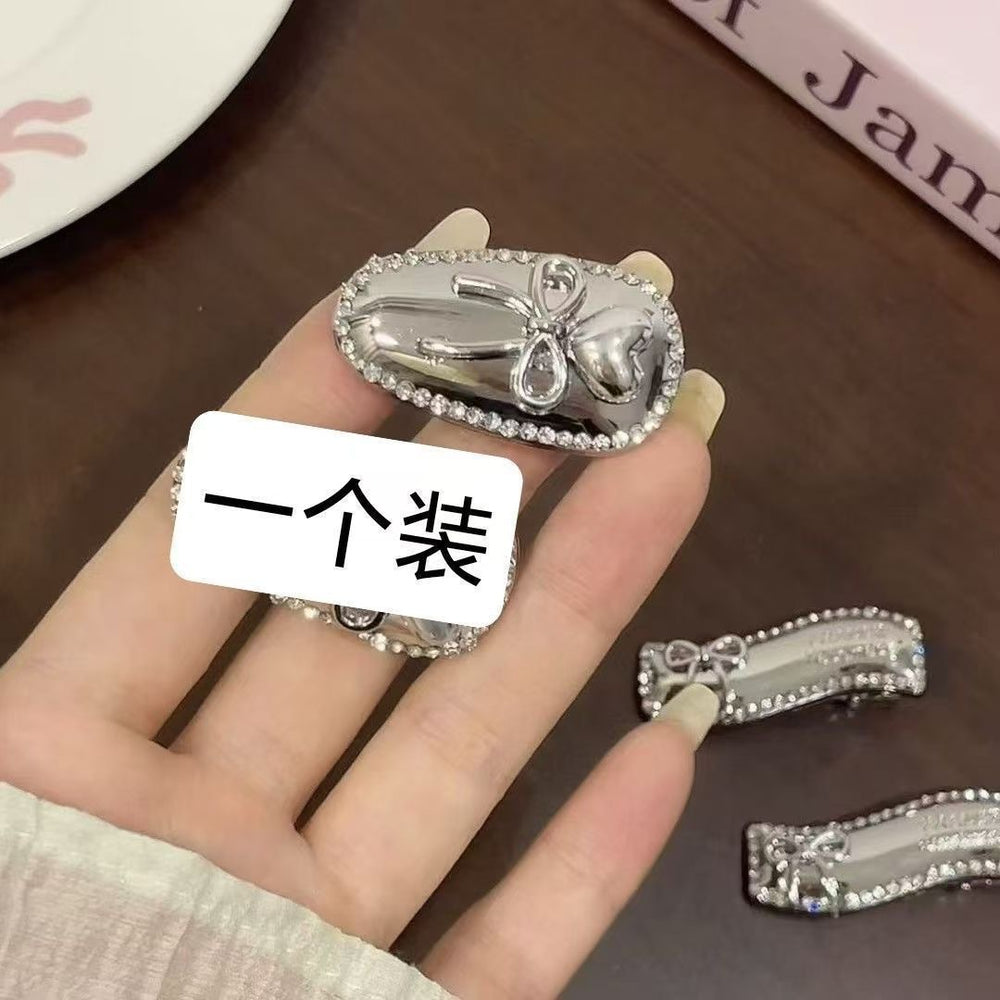 One-word clip elegantfashionbb clip classy rhinestone letter full diamond side broken hair clip populareasiest for match hair accessories for women