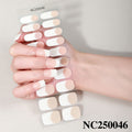 Zhengxiang cross-border french gel manicure stickers waterproof flash ice transparent european and american semi-baked nail stickers customized gel nail