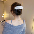 Stuffed hair clip for women's back of head, banana clip, french fur duckbill clip, one-word hairpin, headwear clip, fall and winter