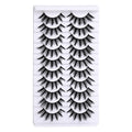 10 pairs of hard stem false eyelashes - voluminous, faux cluster lashes for stage makeup, professional makeup artist grade