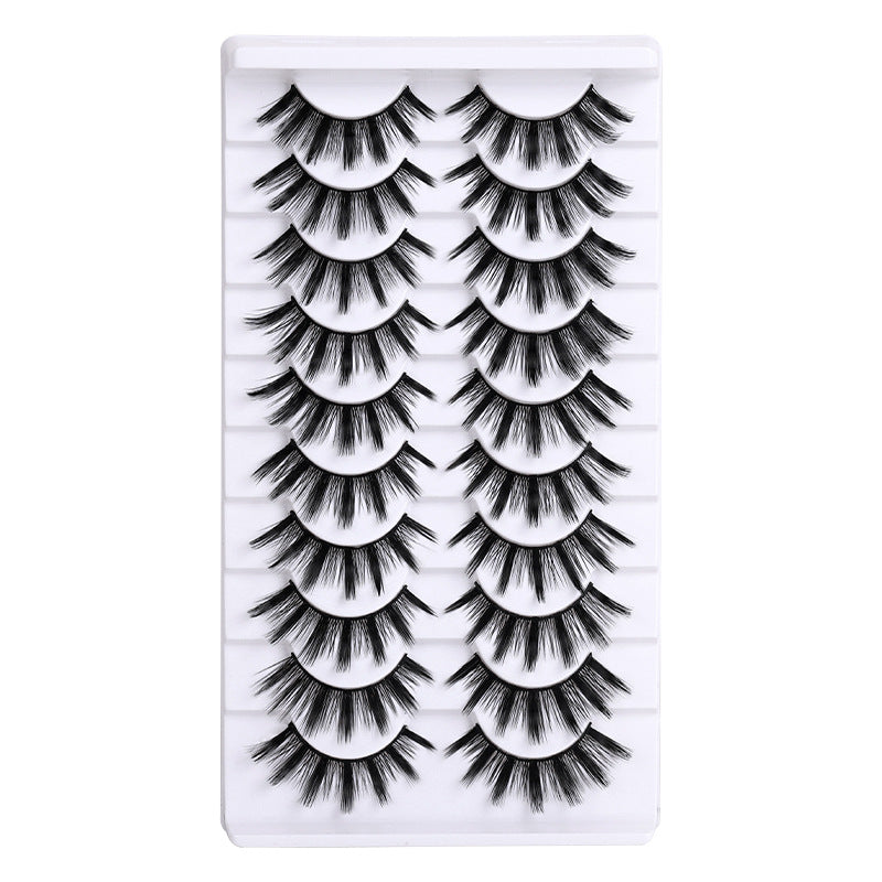 Carefully selected* pingdu 10 pairs of hard stem fake eyelashes, a whole barbie comic soft stem korean girl group eyelashes stage