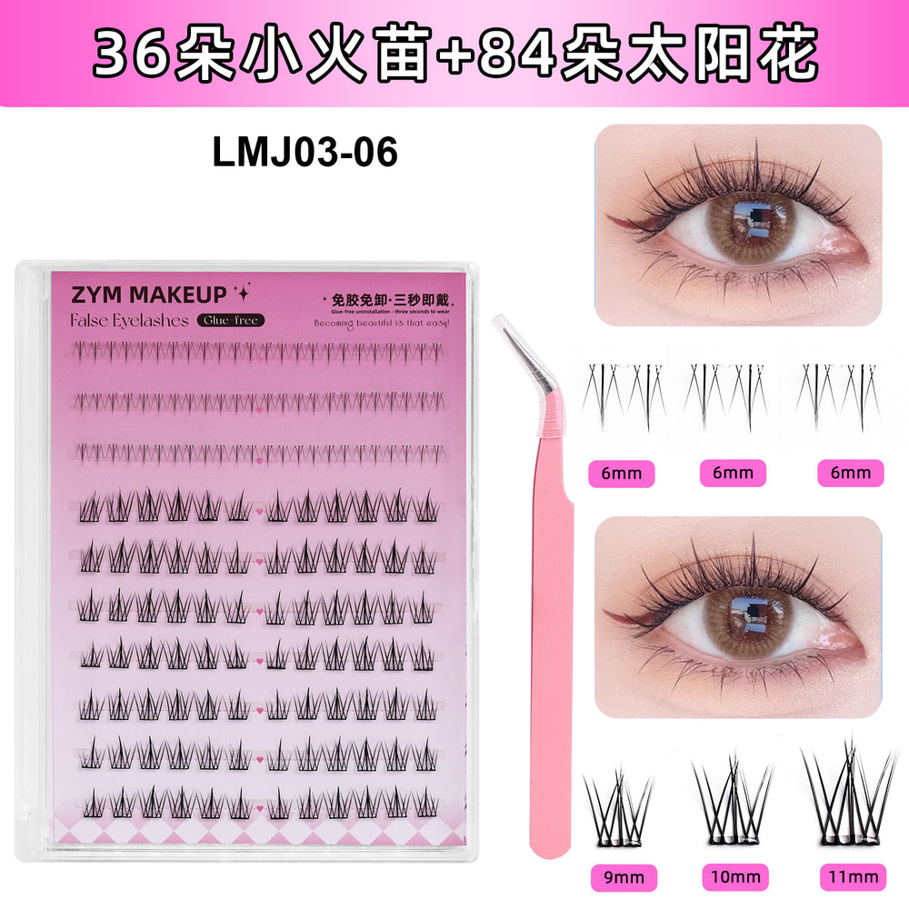 Carefully selected* pingdu glue-free false eyelashes 10 rows of nature self-adhesive mixed large-capacity fox false eyelashes in stock wholesale