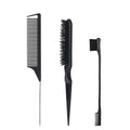 Hairdressing comb, three rows of pointed tail comb, fluffy hair, hair comb, hair cleaning tool, various combs, cleaning brush
