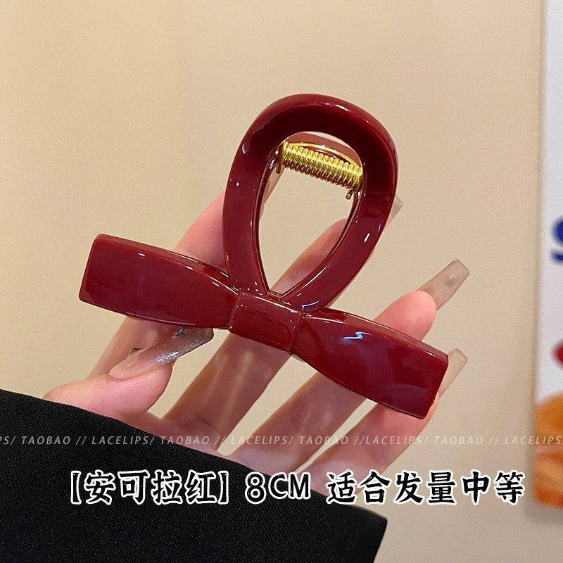 Frosted tortoiseshell bow shark clip back head hair clip hair clip for women classyelegant hair clip