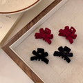 Fall and winter flocking bow princess head clip 2024 new forehead bangs broken hair clip half-tied side hair accessories for women