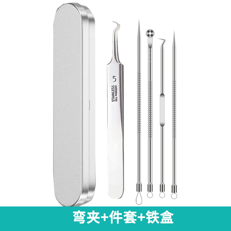 Factory direct stainless steel blackhead remover kit - includes ultra-fine tweezers, blackhead extractor, and acne pimple popping tool